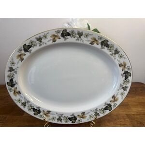 Royal Doulton Larchmont Oval Serving Platter English Fine Bone China Gold Trim